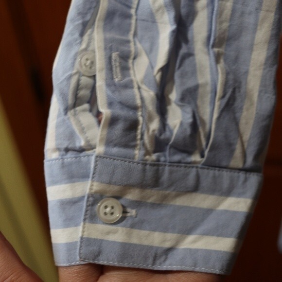 K Lab Striped Button Down Feminists "not your babe" Top Medium - Picture 3 of 13